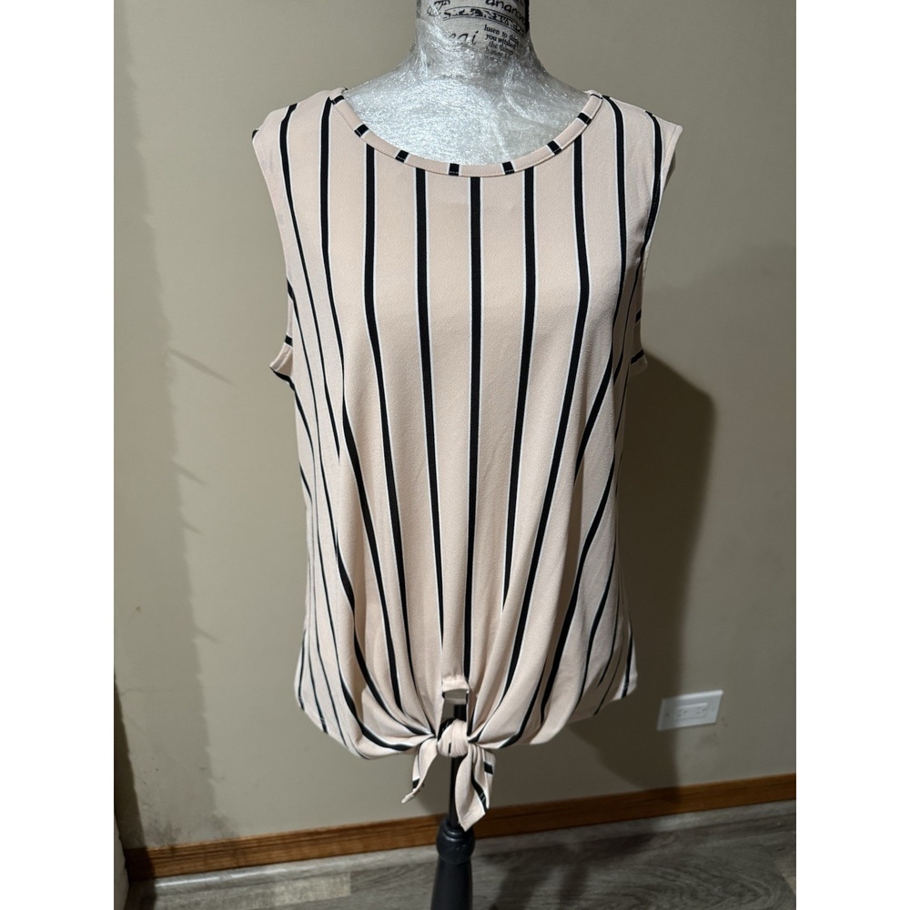 Adriana Papell Front Tie Knot Sleeveless Blouse Size medium